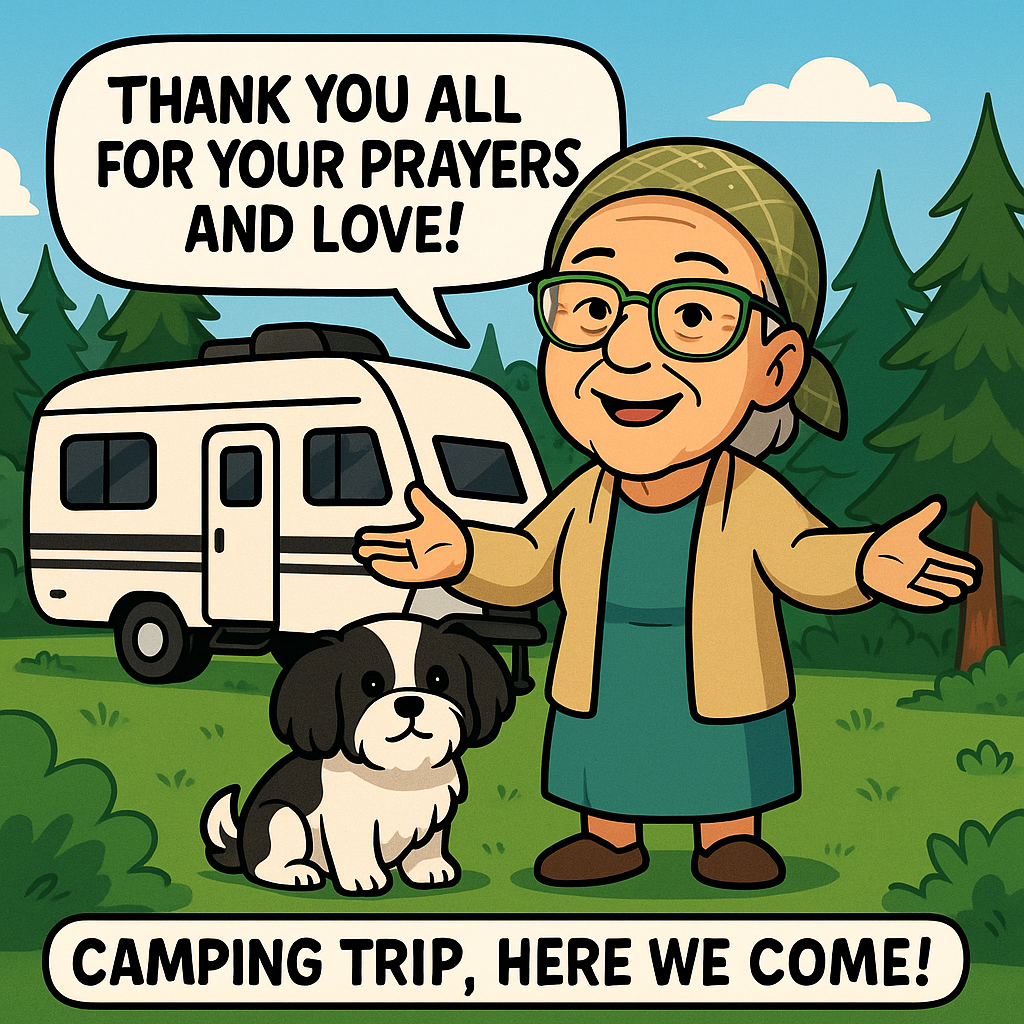 Camping Adventure with Grandma and Dog