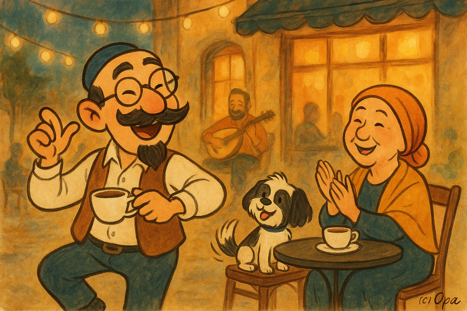 Dancing Under Café Lights