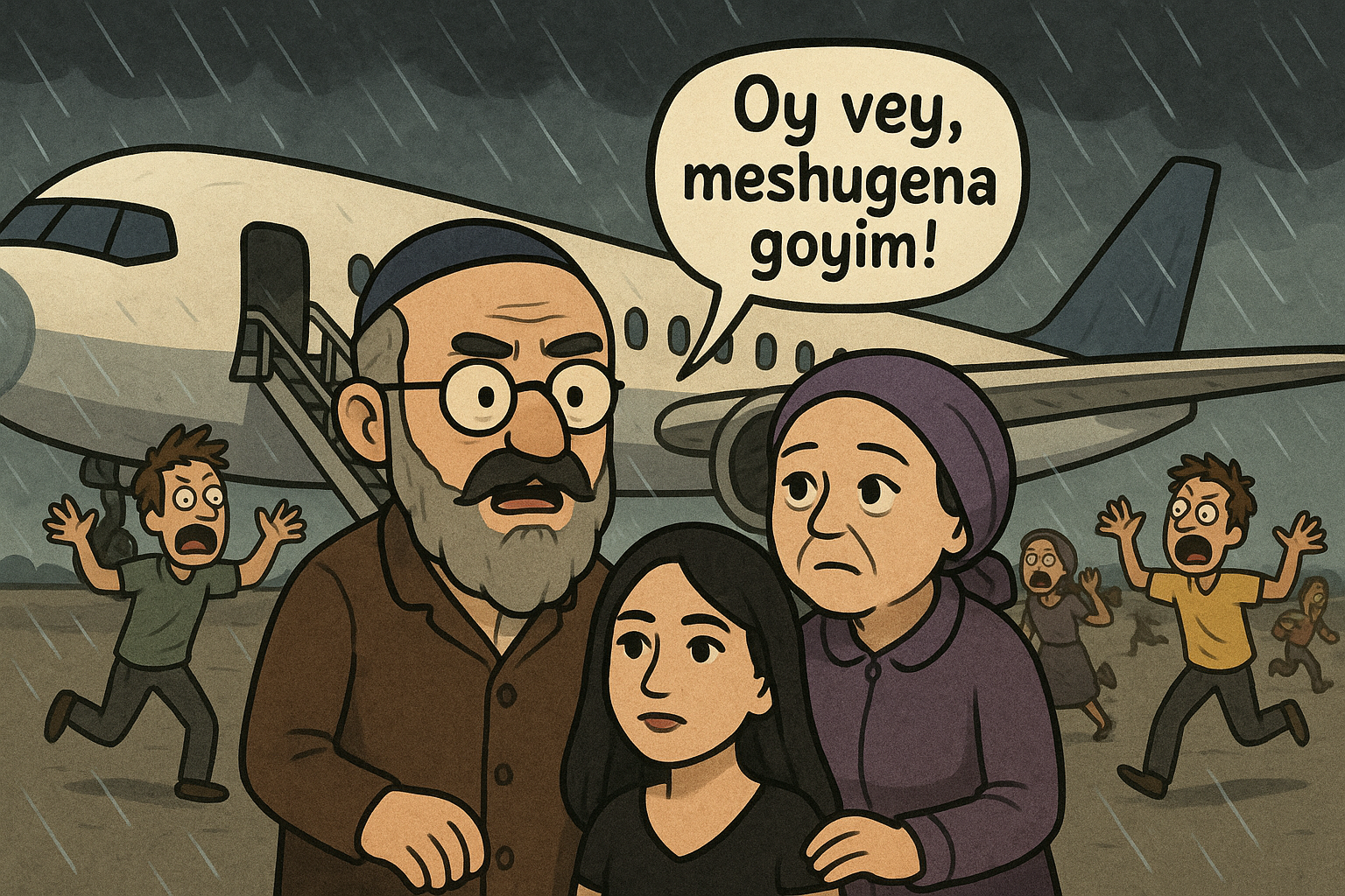 Stormy Airport Chaos with Oma and Opa