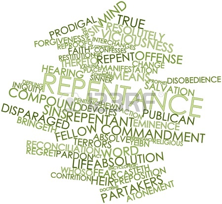 word cloud for repentance with related tags and terms